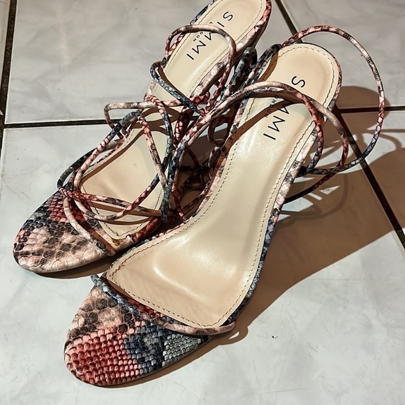 SIMMI  London Snake-Embossed Lace up Sandal - Picture 3 of 6